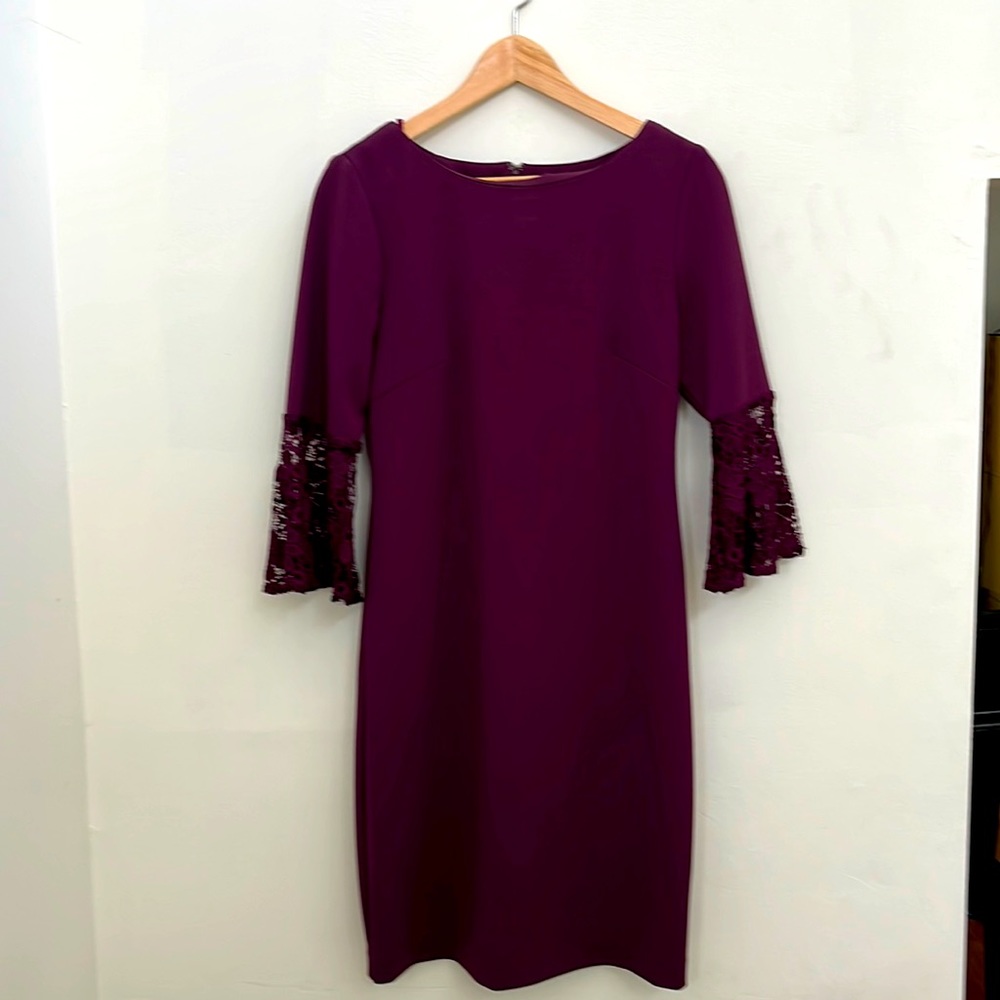 Gorgeous Plum Color Mid Length/knee Dress. Size 8 - Picture 2 of 6